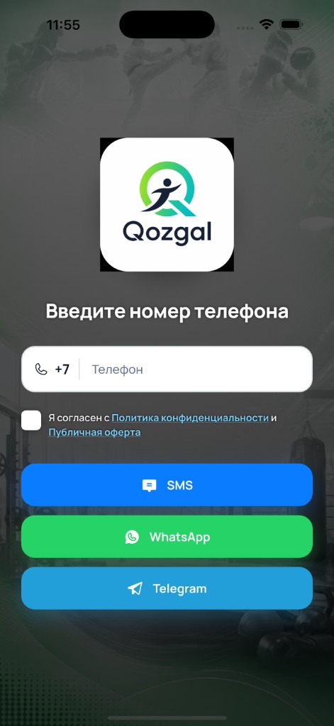 Вход по номеру телефона, SMS, WhatsApp или Telegram